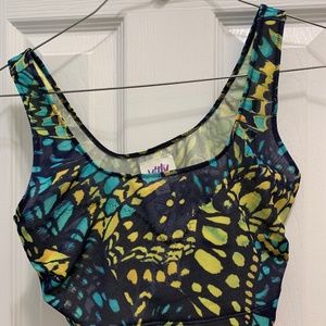 Yitty multicolor mesh low impact sport bra